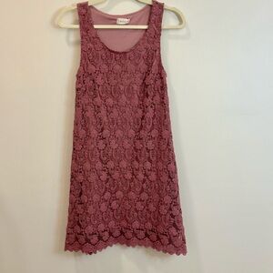 Altar'd State Lace Mini Dress in Dusty Rose